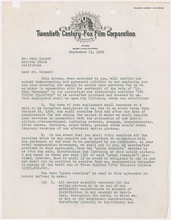 Lot #753 Gary Cooper: Cooper signs on for You’re in the Navy Now - Image 1