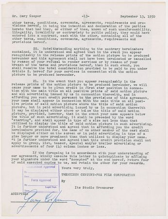Lot #753 Gary Cooper: Cooper signs on for You’re in the Navy Now - Image 2