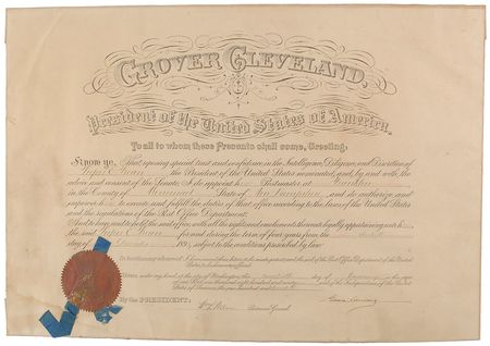 Lot #41 Grover Cleveland Signed Document