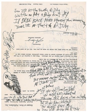 Lot #514 Shel Silverstein: Fantastic self-portrait and working lyrics for his 1980 album - Image 1