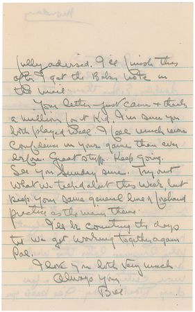 Lot #925 Bill Tilden Handwritten Letter Signed - Image 2