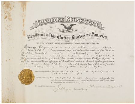 Lot #49 Theodore Roosevelt Signed Document - Image 1