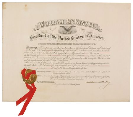 Lot #45 William McKinley Signed Document
