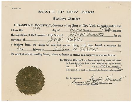 Lot #65 Franklin D. Roosevelt Signed Document - Image 1