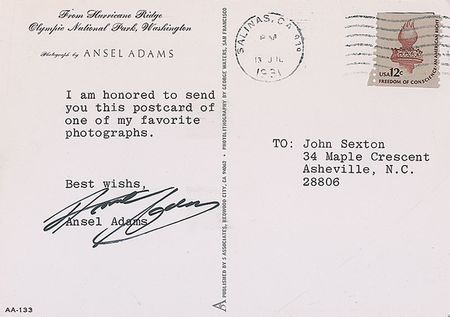 Lot #446 Ansel Adams Book and Postcard - Image 1