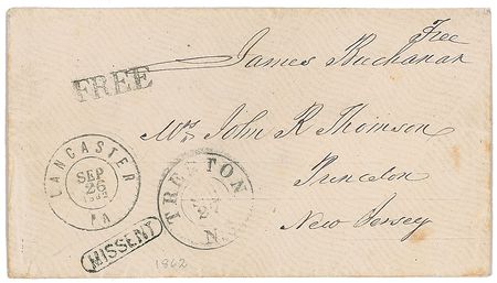 Lot #17 James Buchanan Free Frank