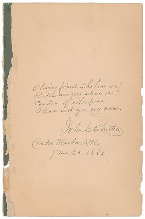 Lot #553 John Greenleaf Whittier Signed Quote - Image 1