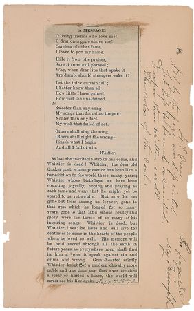 Lot #553 John Greenleaf Whittier Signed Quote - Image 3