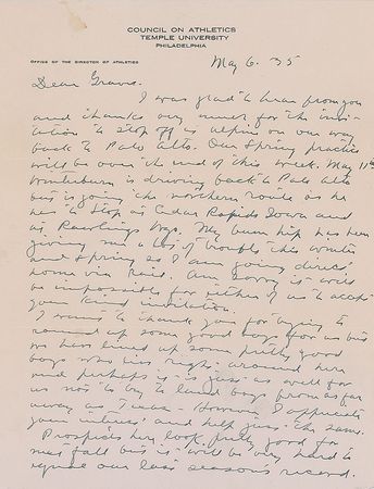 Lot #927 Glenn ?Pop? Warner: The football icon talks spring practice and nationwide recruiting - Image 1