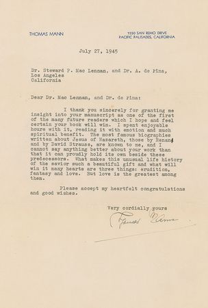 Lot #500 Thomas Mann and Writers Letters - Image 2