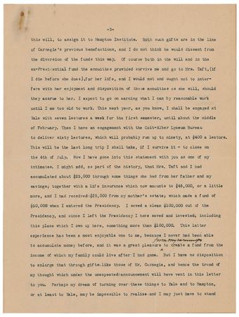 Lot #54 William H. Taft: ?Fall is a bombastes furioso, whom I had to dress down once at Albuquerque before New Mexico came in. He swaggers and blusters and must disgust members of the Senate? - Image 4