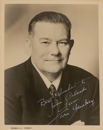 Lot #931 Tom Yawkey: Unique photo of the Red Sox owner inscribed to the clubhouse manager?from Ted Williams?s estate - Image 1