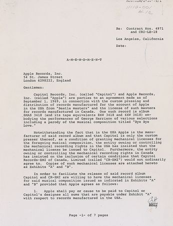 Lot #600 Beatles: George Harrison Signed Document - Image 1