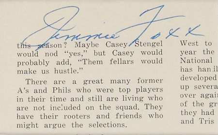 Lot #910 Jimmie Foxx Signature - Image 2