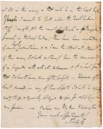 Lot #325 Duke of Wellington: Uncommon early letter with military content, signed with his rare given name - Image 2