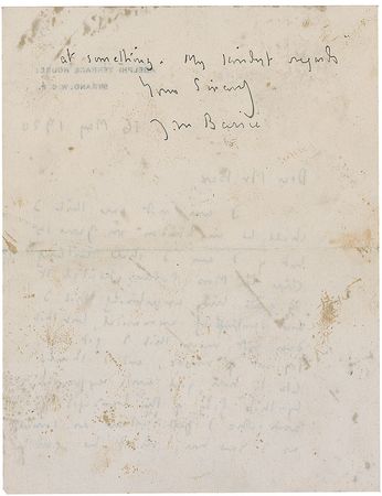 Lot #525 James M. Barrie: “It is quite true unfortunately that I am contemptibly unmusical, but that does not mean that I get no joy out of music” - Image 2