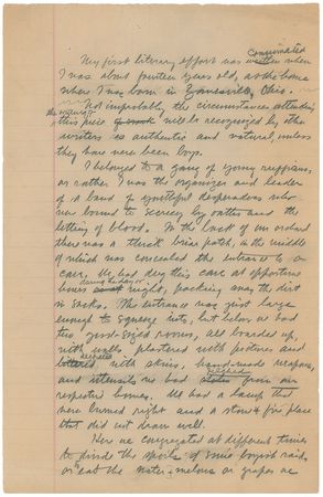 Lot #495 Zane Grey: Amazing manuscript exploring his boyhood adventures and self-published first book - Image 1