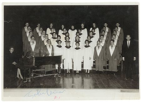 Lot #593 Beatles: Unique image fully signed at the end of their first US tour in ?64?including Epstein and two Lennons - Image 1