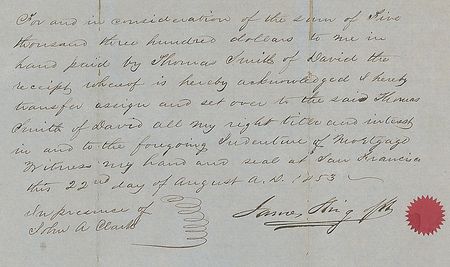 Lot #183 James King of William Signed Document - Image 1