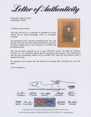 Lot #101 Herbert Hoover Signature - Image 3