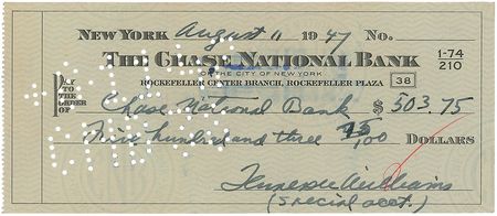 Lot #555 Tennessee Williams Checks - Image 3