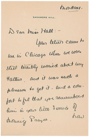 Lot #51 Ethel Roosevelt: “Your letter came to me in Chicago where we were still terribly worried about my father” - Image 1