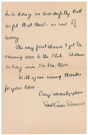 Lot #51 Ethel Roosevelt: “Your letter came to me in Chicago where we were still terribly worried about my father” - Image 2