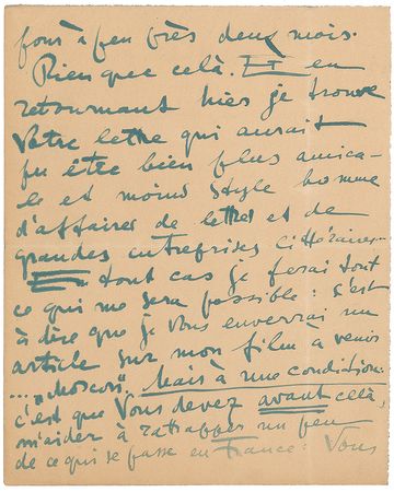 Lot #757 Sergei Eisenstein: ?Give me an idea where one stands,? writes the directorial master, ?in the midst of this final standstill in literature, art, cinema? - Image 3