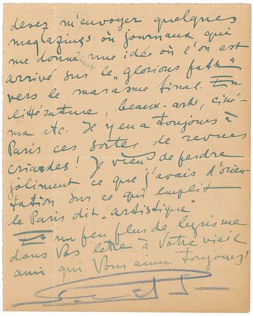 Lot #757 Sergei Eisenstein: ?Give me an idea where one stands,? writes the directorial master, ?in the midst of this final standstill in literature, art, cinema? - Image 4