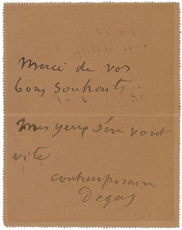 Lot #419 Edgar Degas: ?My eyes are leaving me quickly? - Image 1