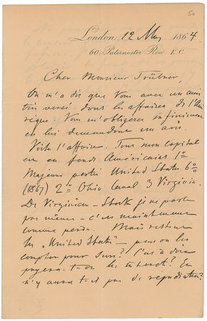 Lot #499 Alexander Herzen: Rare letter from the father of Russian socialism - Image 1