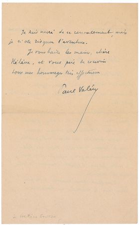 Lot #522 Paul Valery Handwritten Letter Signed - Image 2