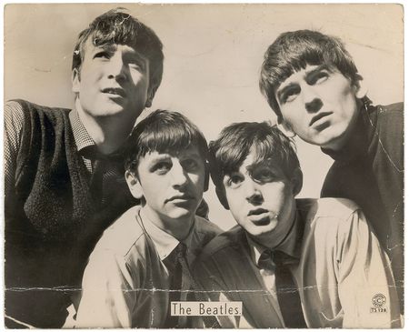 Lot #594 Beatles: Top Star portrait of the â€˜Fab Fourâ€™ purchased and signed at the first stop of their 1963 summer tour - Image 1