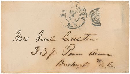 Lot #301 George A. Custer: Custer writes to his wife the day before the Battle of the Wilderness - Image 1
