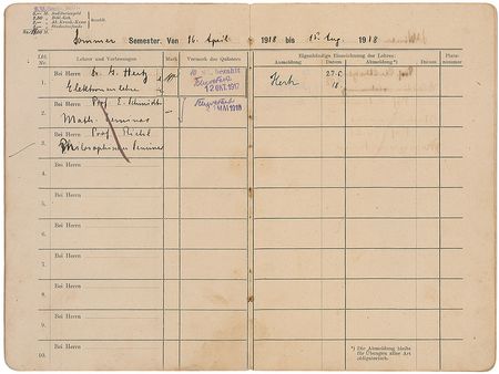 Lot #152 Albert Einstein's Noble Prize Winning Colleagues: University of Berlin class register, including Einstein’s revolutional quantum theory lectures, signed by four Nobel Prize winners - Image 3