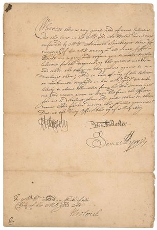 Lot #505 Samuel Pepys Signed Document - Image 1