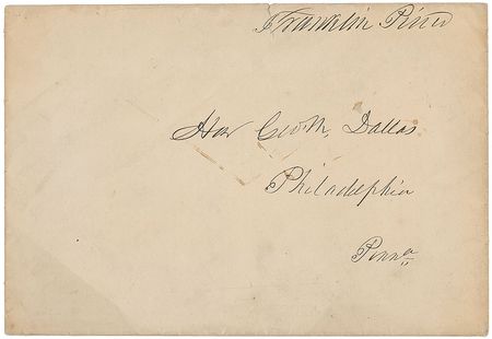 Lot #16 Franklin Pierce: Franked envelope sending a well-preserved copy of his 1855 State of the Union address to dissuade a political rival - Image 1