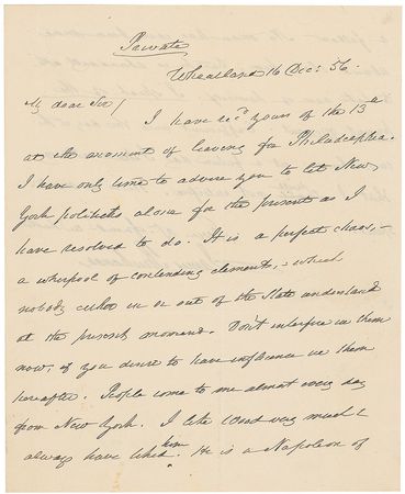 Lot #18 James Buchanan: ?Let New York politicks alone for the present as I have resolved to do. It is a perfect chaos? - Image 1