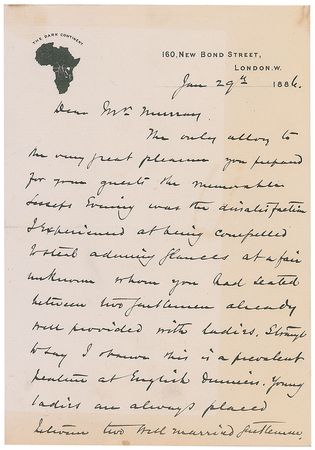 Lot #216 Henry M. Stanley Handwritten Letter Signed - Image 1