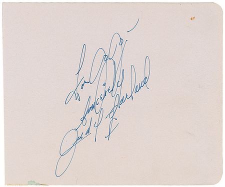 Lot #763 Judy Garland and Mickey Rooney Signatures - Image 1