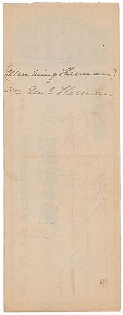 Lot #321 William T. Sherman: Highly desirable check made payable to his wife, “Mrs. Genl Sherman” - Image 2