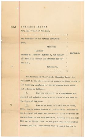 Lot #193 J. Pierpont Morgan: The financier’s charitable work for the Peabody Education Fund - Image 2