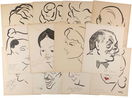 Lot #747 Brown Derby: Over 80 original caricatures from Brown Derby, many inscribed to the landmarkâ??s owner - Image 8