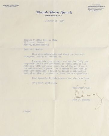Lot #78 John F. Kennedy Typed Letter Signed - Image 2