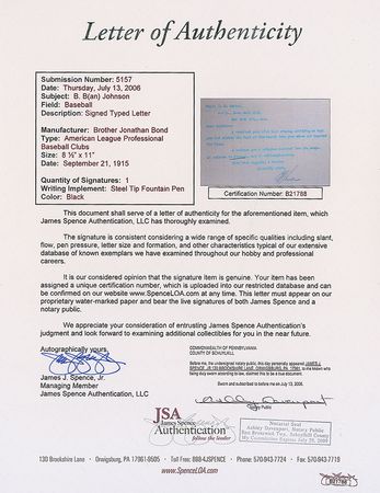 Lot #974 Ban Johnson Typed Letter Signed - Image 2