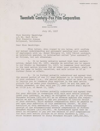 Lot #128 Dorothy Dandridge - Image 1