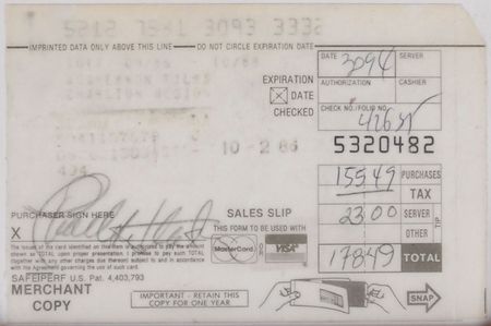 Lot #476 Spago Celebrity Receipts - Image 3