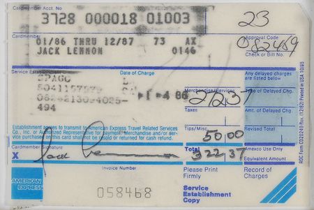 Lot #476 Spago Celebrity Receipts - Image 6