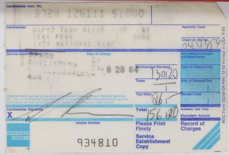 Lot #476 Spago Celebrity Receipts - Image 9