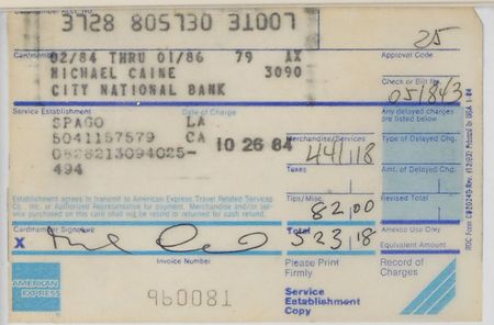 Lot #476 Spago Celebrity Receipts - Image 17